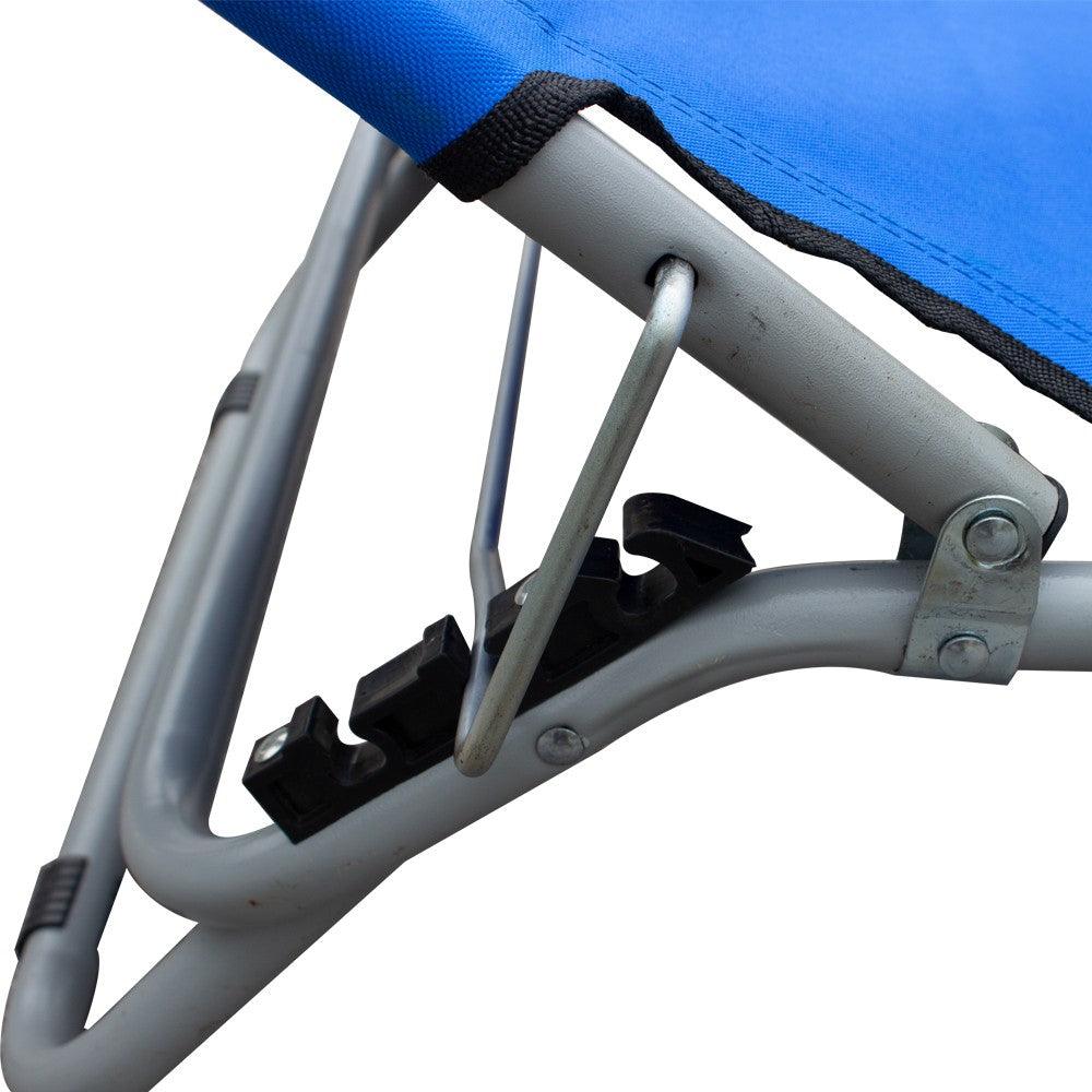 Blue Metal Beach Sunbed / Fabric 188x57x25cm - Sterilamo