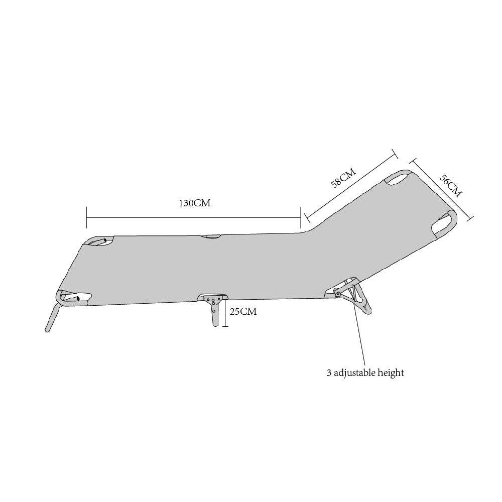 Blue Metal Beach Sunbed / Fabric 188x57x25cm - Sterilamo