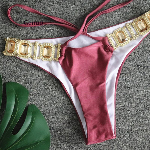 Brazilian Jewelled Rhinestones Diamond Bikini Women Swimwear Female - Sterilamo