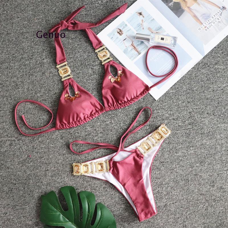 Brazilian Jewelled Rhinestones Diamond Bikini Women Swimwear Female - Sterilamo
