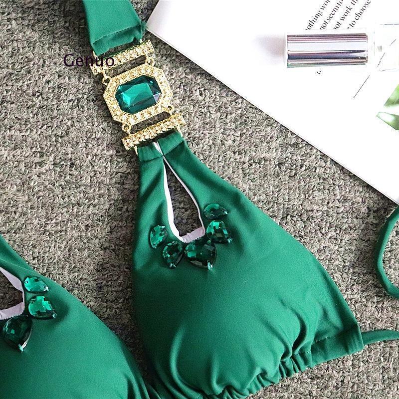 Brazilian Jewelled Rhinestones Diamond Bikini Women Swimwear Female - Sterilamo
