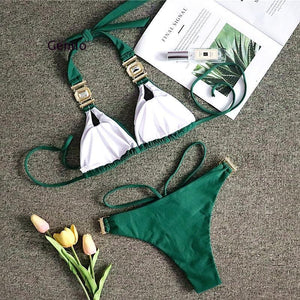 Brazilian Jewelled Rhinestones Diamond Bikini Women Swimwear Female - Sterilamo