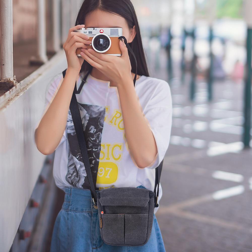 Canvas Camera Bag Shoulder Canon Eos M100 M50 M10 M6 M3 M2 Sx540 Sx530 - Sterilamo