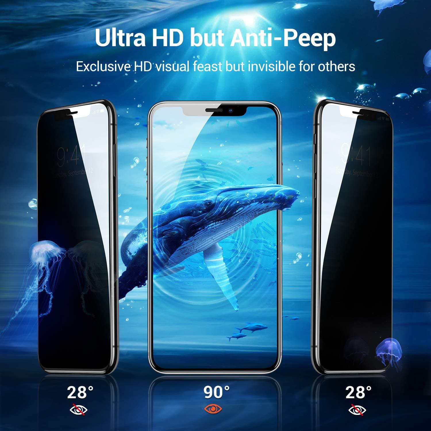 for iPhone 13 12 11 Xs Max Pro X XR Screen Protector [Privacy - Sterilamo