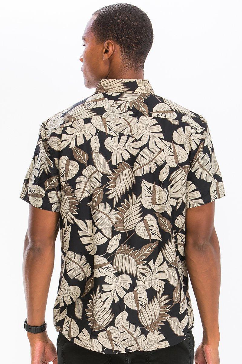 Hawaiian Print Button Down Shirt - Sterilamo