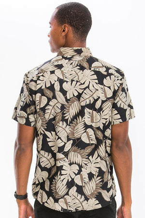 Hawaiian Print Button Down Shirt - Sterilamo