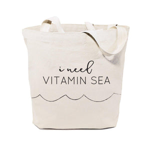 I Need Vitamin Sea Cotton Canvas Tote Bag - Sterilamo