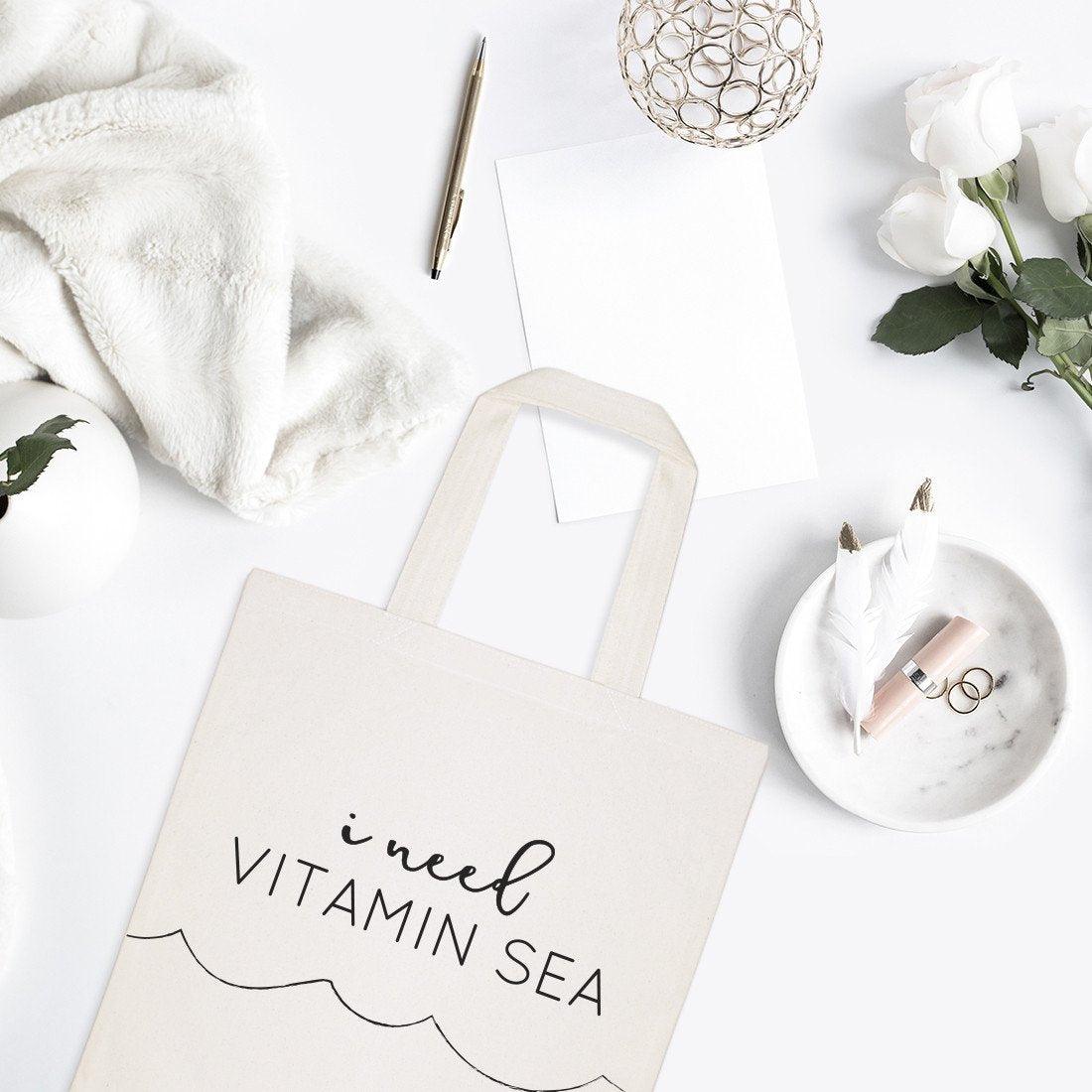 I Need Vitamin Sea Cotton Canvas Tote Bag - Sterilamo