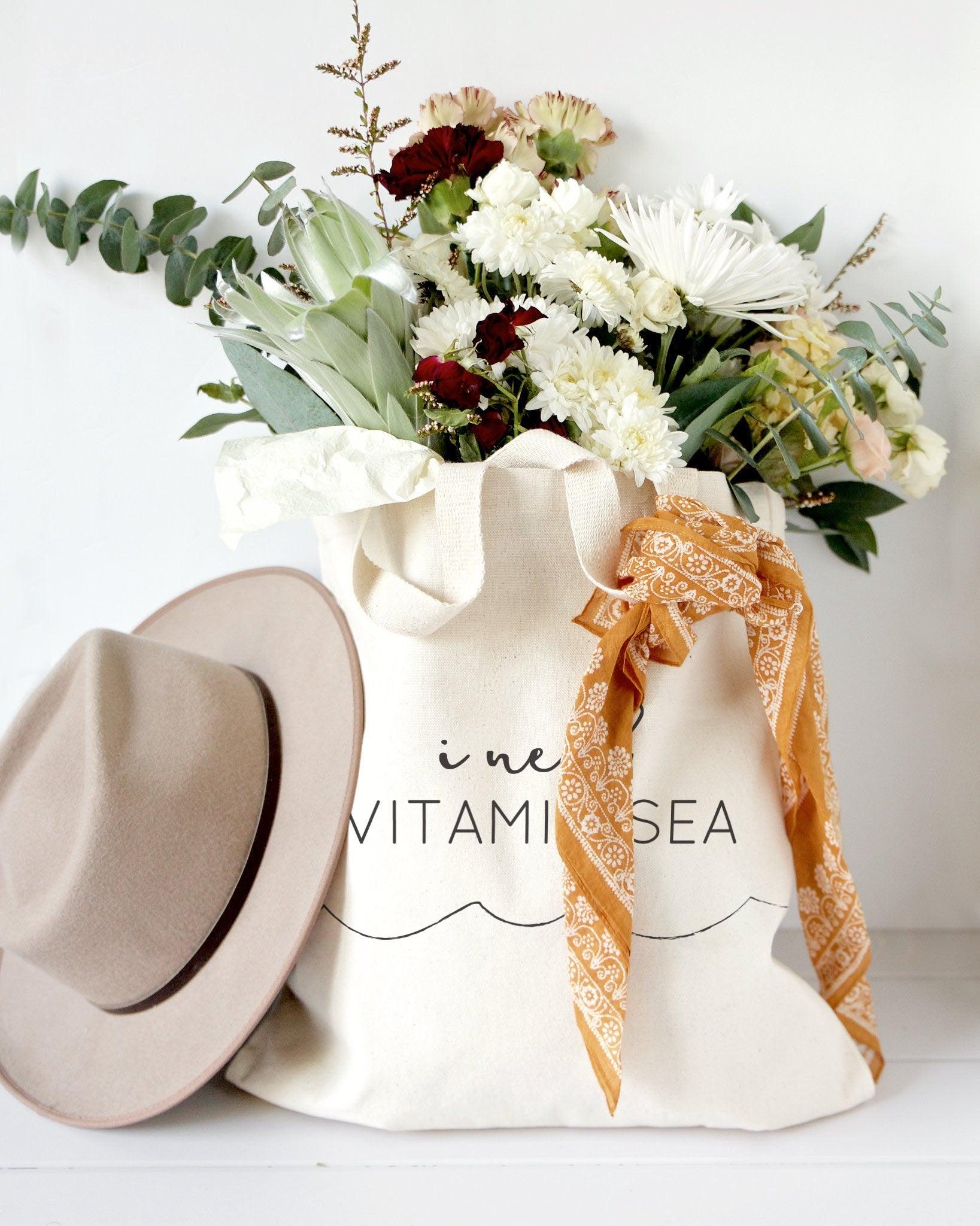 I Need Vitamin Sea Cotton Canvas Tote Bag - Sterilamo