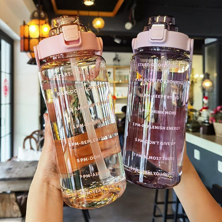 Large Capacity Plastic Straw Water Bottle - Sterilamo