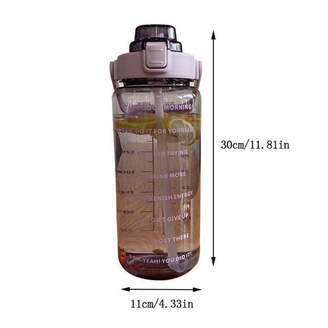 Large Capacity Plastic Straw Water Bottle - Sterilamo