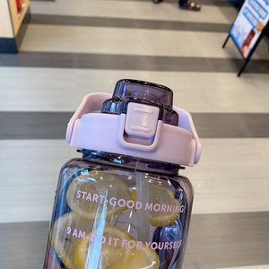 Large Capacity Plastic Straw Water Bottle - Sterilamo