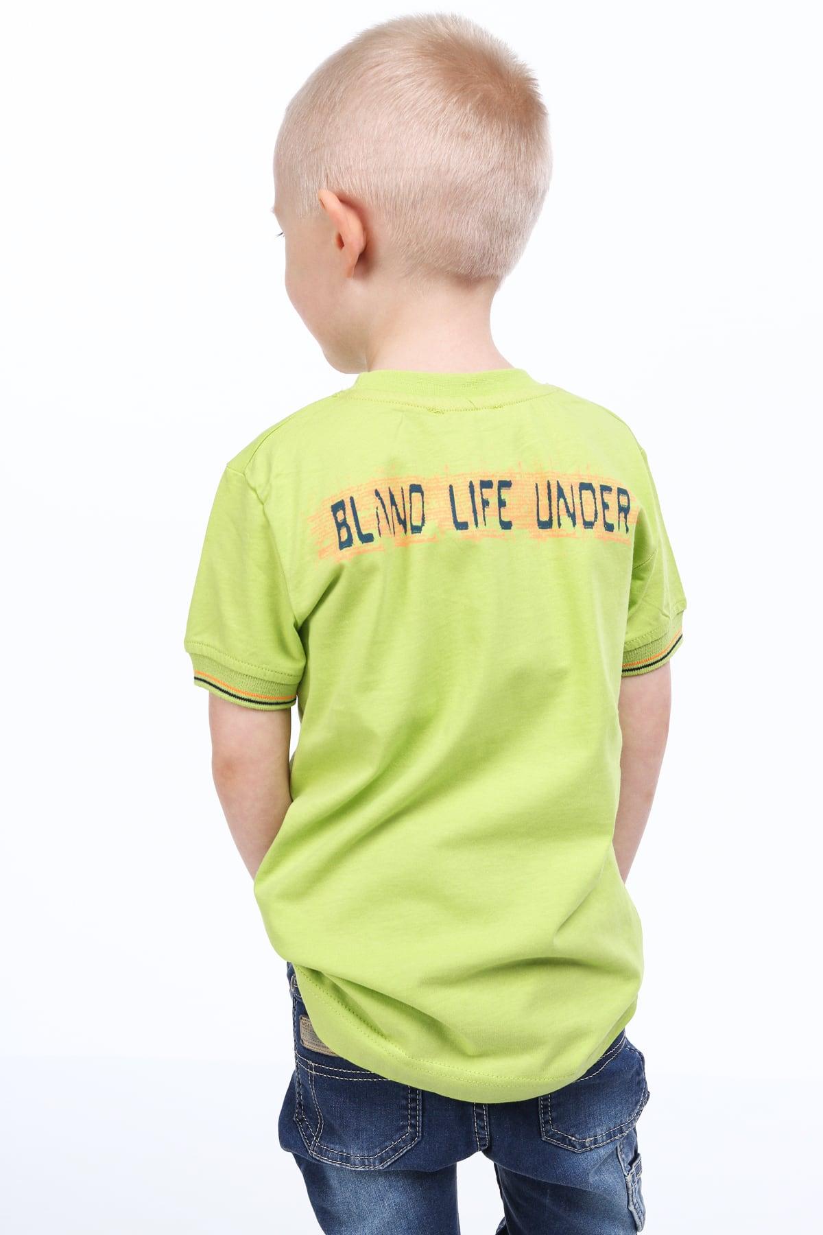 Lime boy t-shirt with inscriptions NDZ7337 - Sterilamo