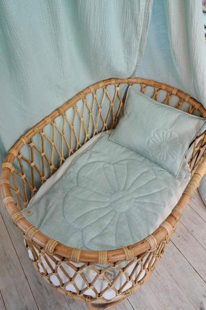 Linen bloom child cover set "Mint" - Sterilamo