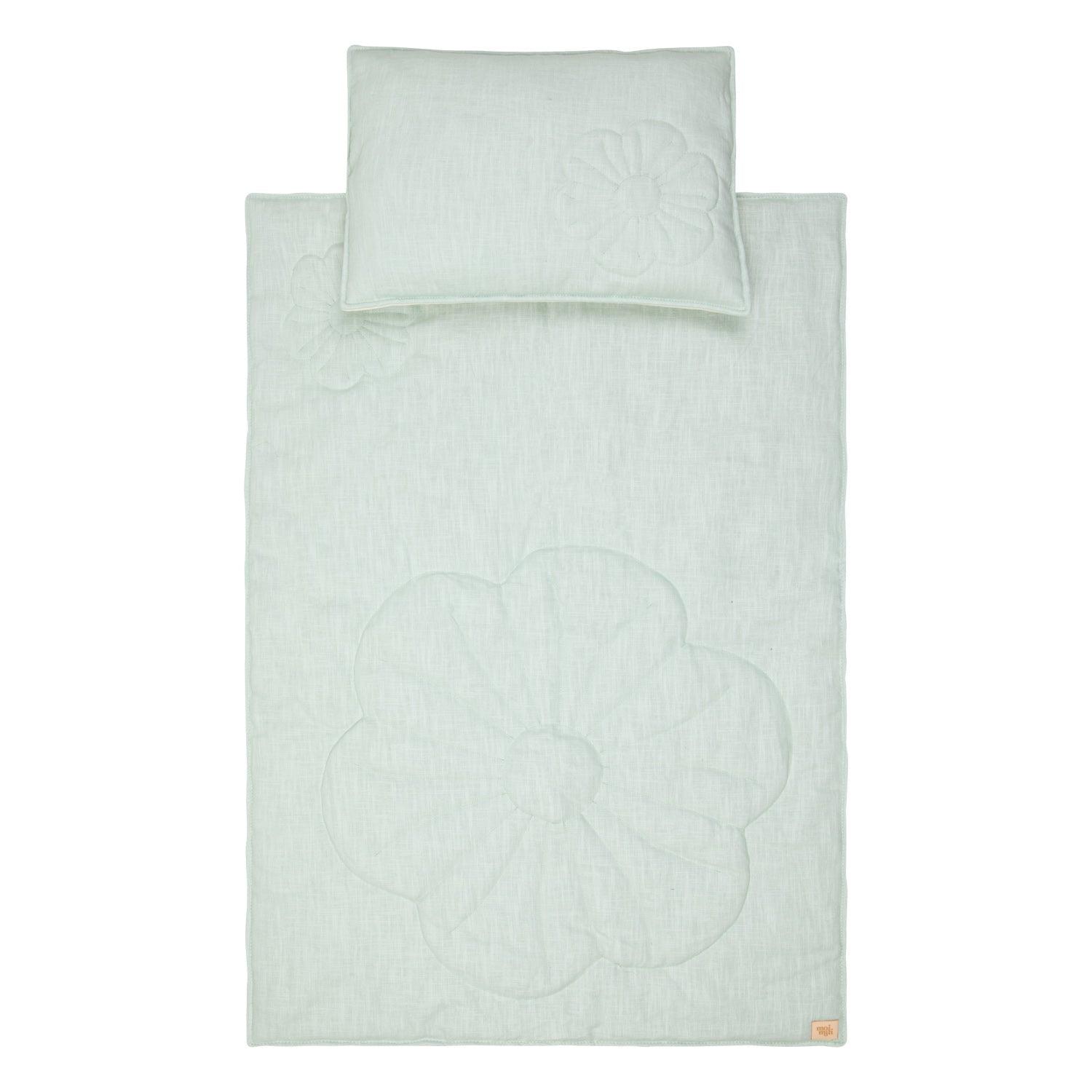 Linen bloom child cover set "Mint" - Sterilamo