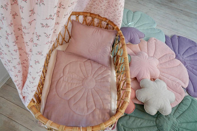 Linen bloom child cover set "Mint" - Sterilamo