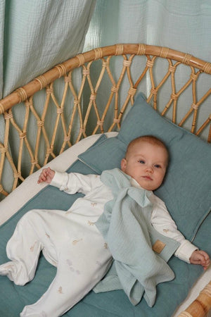Linen bloom child cover set "Mint" - Sterilamo