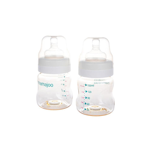 Mamajoo Gold Double Feeding Bottle, 150 ml, BPA Free, For Newborn - Sterilamo