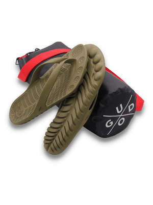 SEAWEED GREEN FLIP FLOPS & DRYBAG BY GUDO - Sterilamo