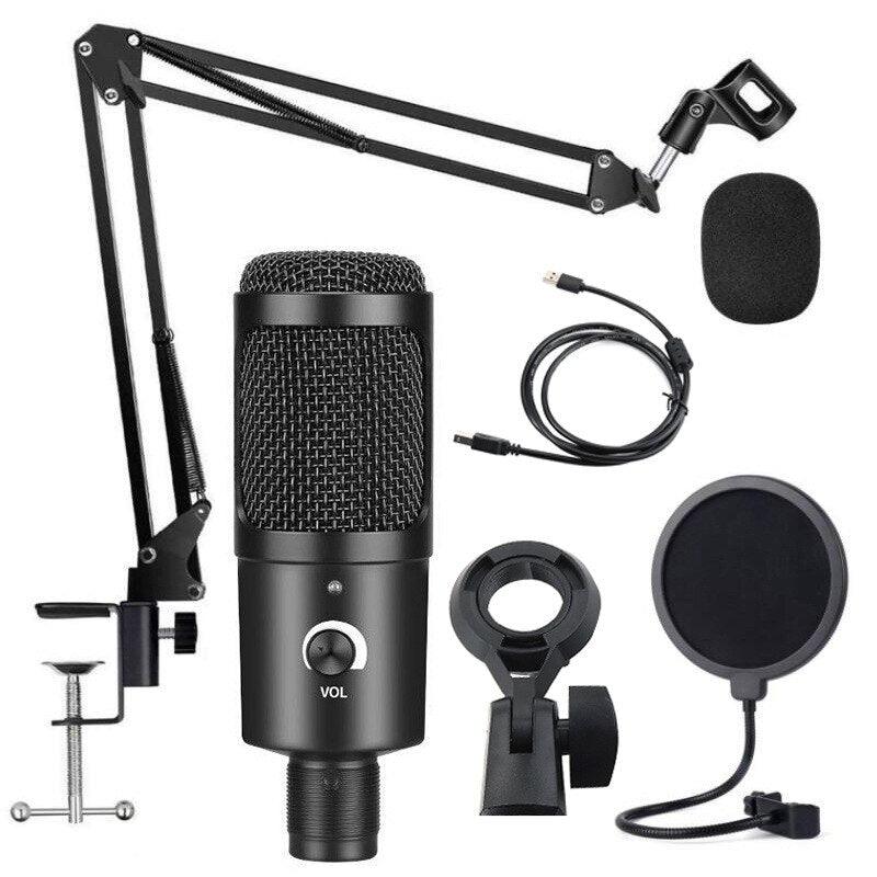 Usb Computer Condenser Microphone Kit With Adjustable Scissor Arm - Sterilamo