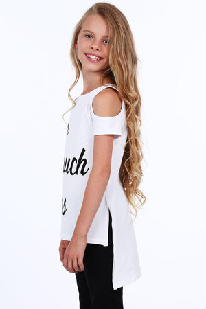 White blouse for girls with bare shoulders NDZ8227 - Sterilamo