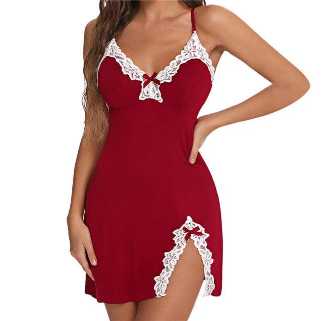Women Nightgown Sexy V-Neck Lingerie - Sterilamo