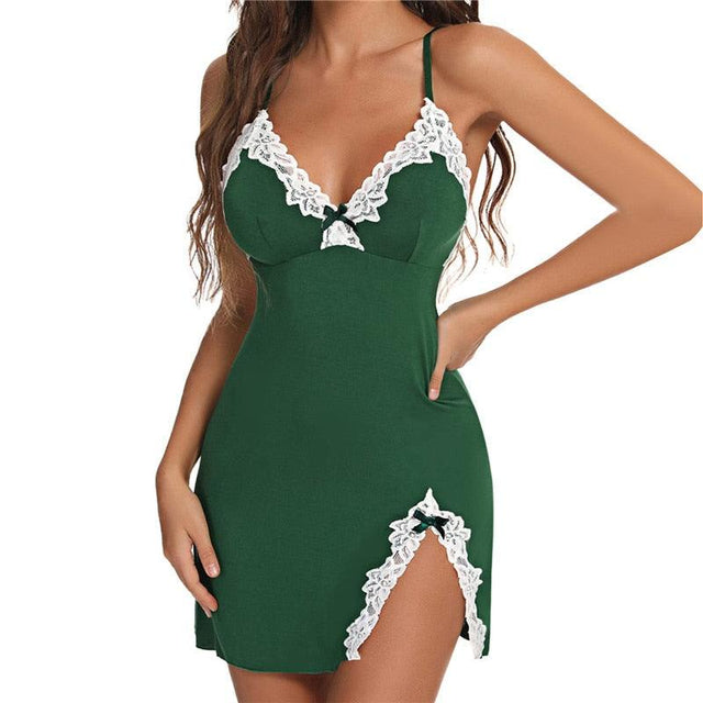 Women Nightgown Sexy V-Neck Lingerie - Sterilamo