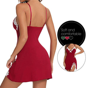 Women Nightgown Sexy V-Neck Lingerie - Sterilamo