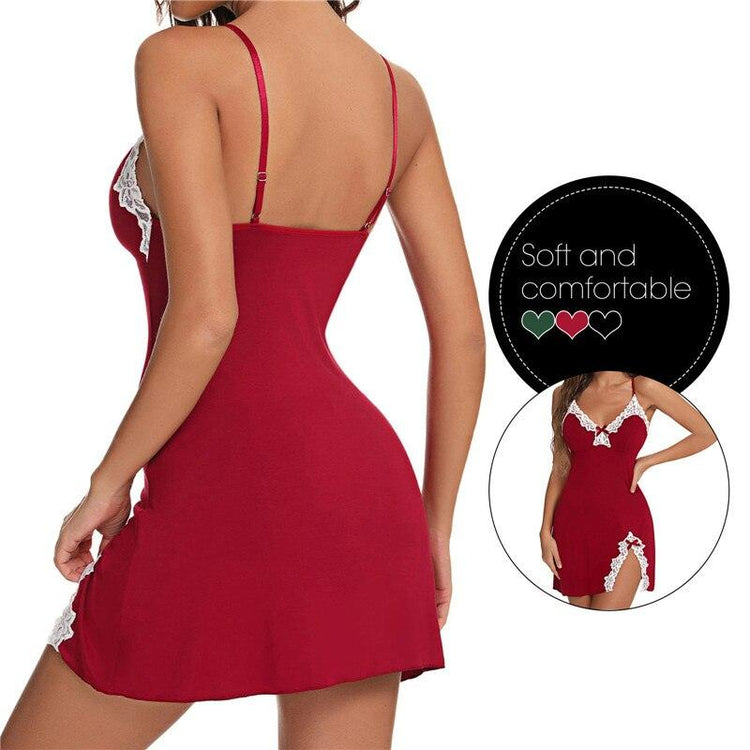 Women Nightgown Sexy V-Neck Lingerie - Sterilamo